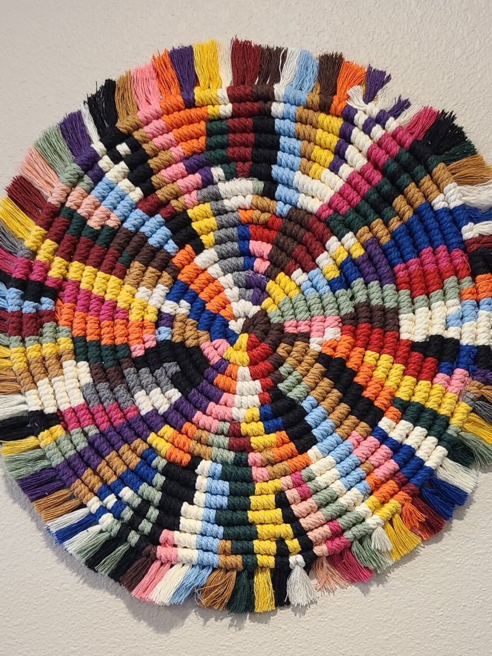15" Handmade Spiral Wall Art – Vibrant Colors